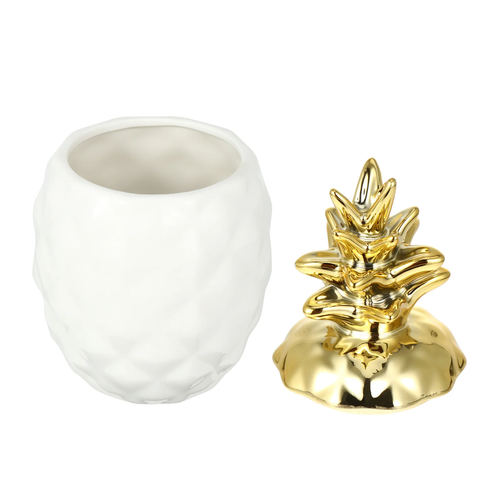 

1Pcs Pineapple Ornamental Jar European Style Lid Jewelry Storage Container Ceramic Adornment for Home Office Decoration