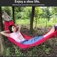 New Ice Silk Outdoor Camping Swing Hammock Sturdy Portable Breathable Mesh Ice Silk Hammock Bed Hang Cooling Hammock For Garden