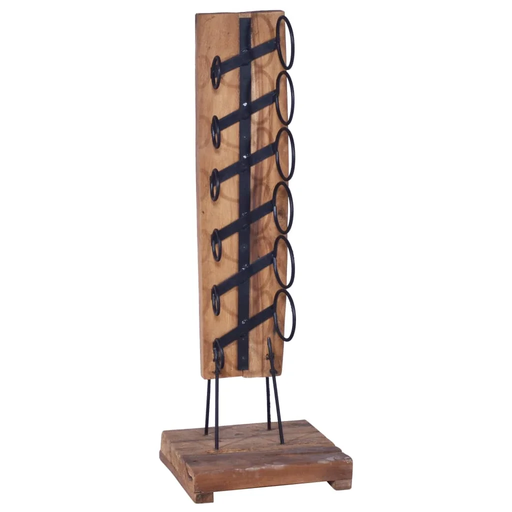 vidaXL Wine Rack for 6 Bottles 35x35x100 cm Solid Teak Wood Bar utensils/baskets/racks