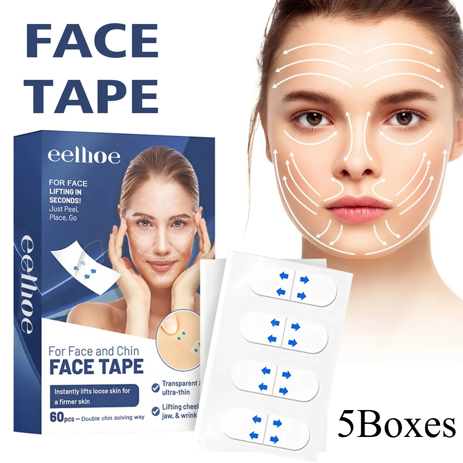 5 Boxes Facial Lifting Stickers Reduce Wrinkles Tighten And Lift The Skin Improve Sagging And Double Chin Face Care Tools