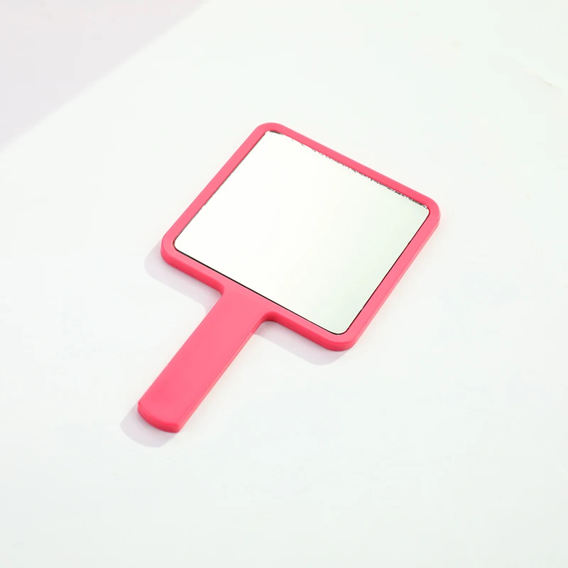 (YY)1Pc 2025 New Handle Mirror Square Makeup Mirror Handheld Vanity Mirror Hand Mirror Makeup