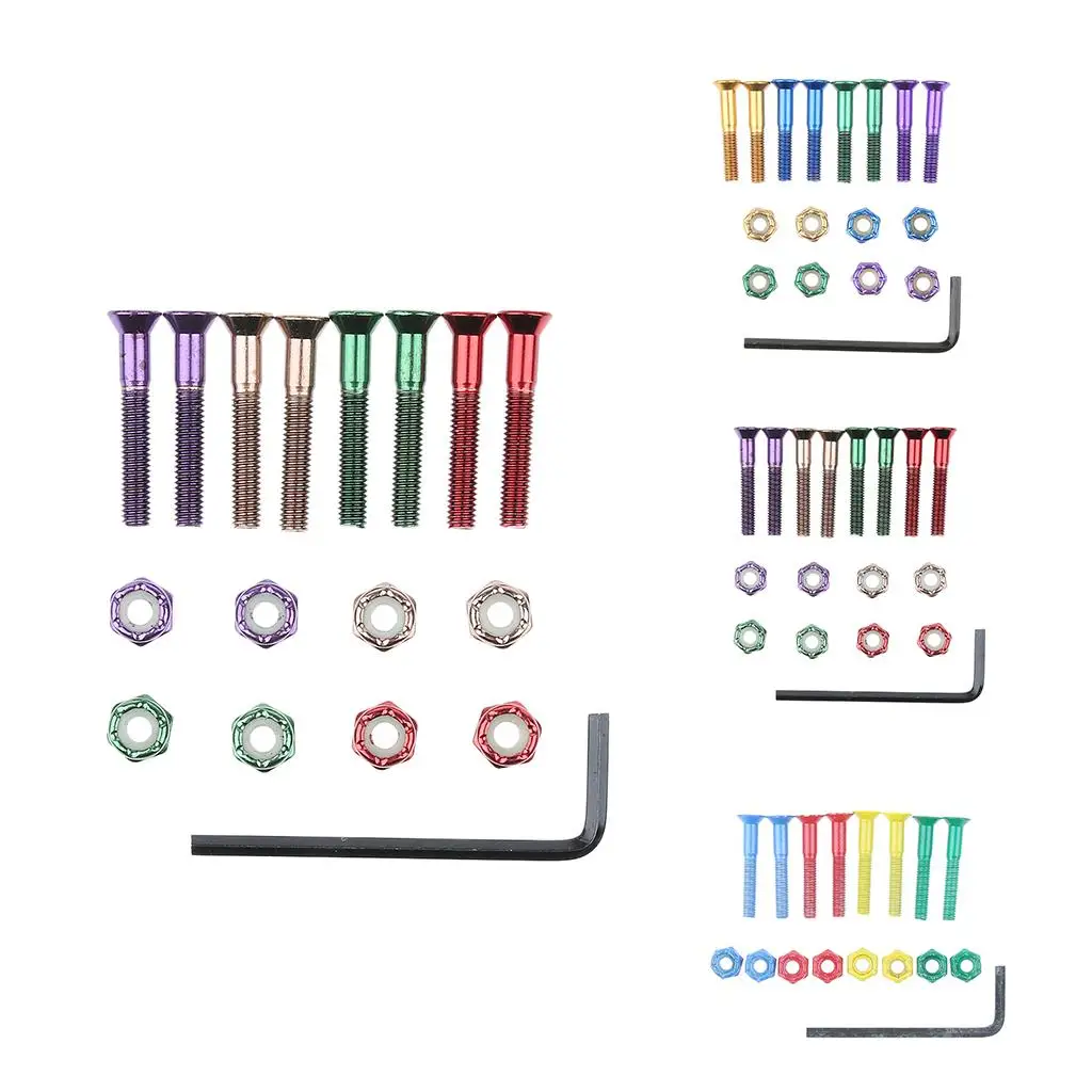 

8pcs Replacement Skateboard Truck Hardware Set Longboard Screws Bolts Nuts Part Sturdy