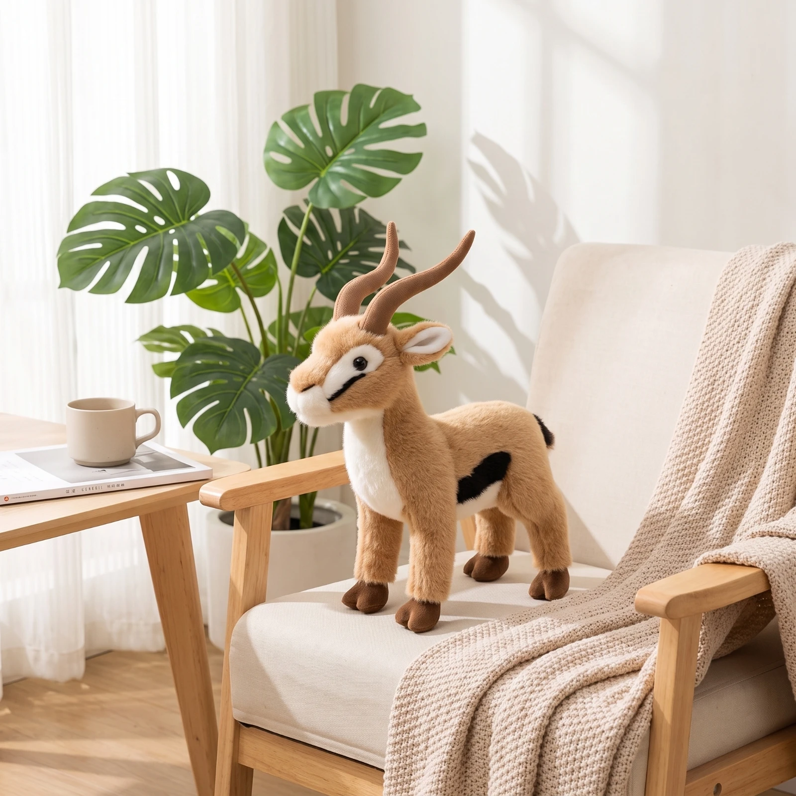 Antelope Stuffed Animal Super Soft Antelope Stuffed Toy Realistic Standing for Children, Playroom, Nursery