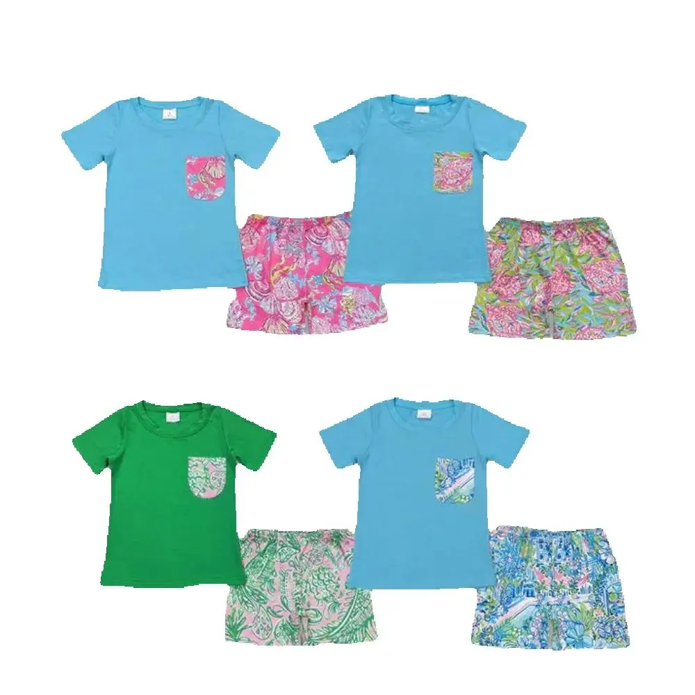 

Baby kids clothing Sibling Summer boys Sibling Baby Boys Pocket Tee Shirts Tops Sea Shorts Outfits