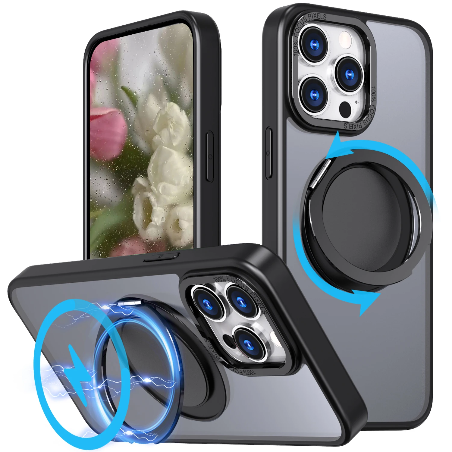 

HARUINO For iPhone 12/13 Pro Max Case with 360 ° Rotating Magnetic Stand Suitable for iPhone 13 12 Case Anti Drop Men and Women