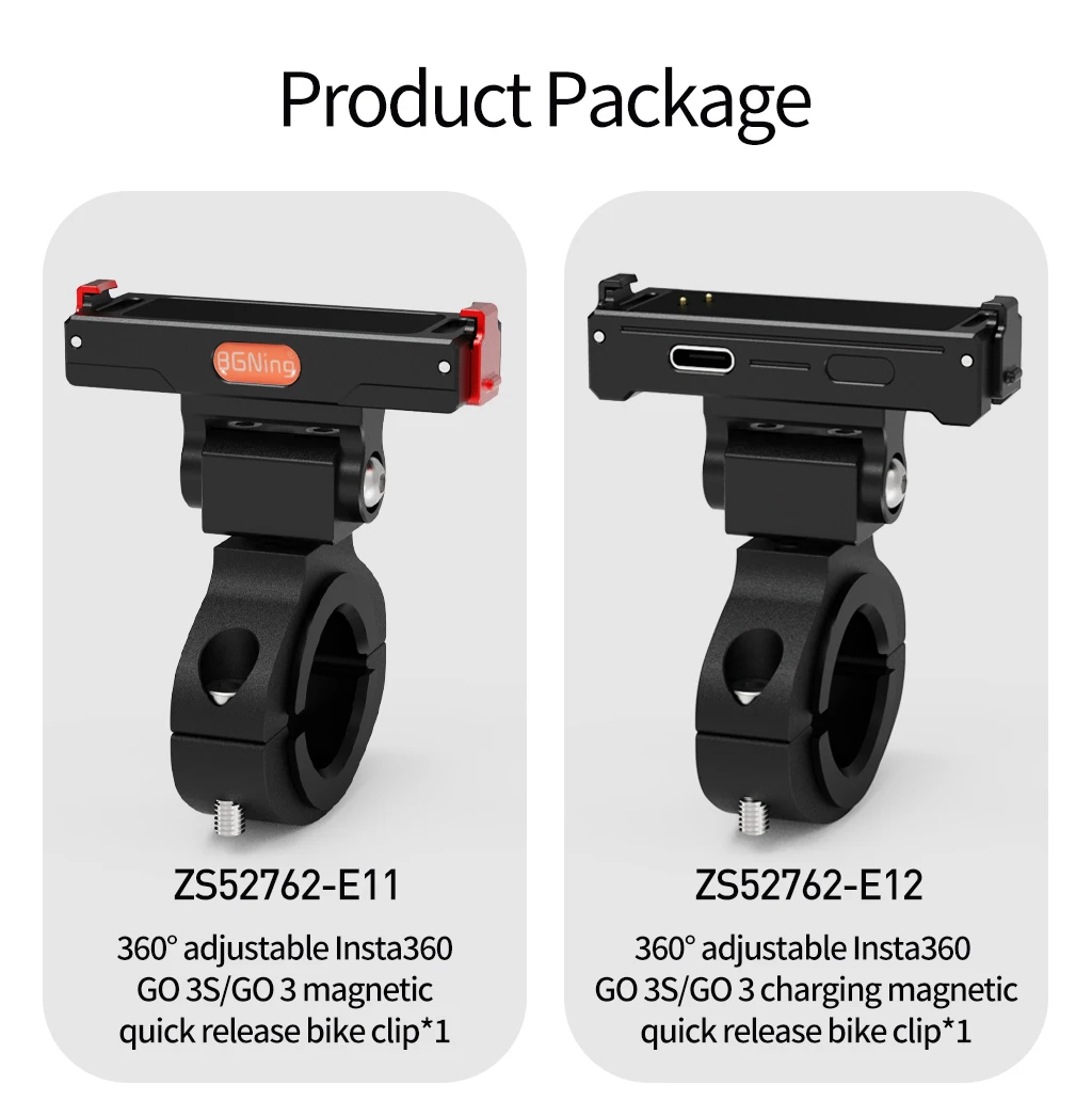 GO3 GO3S Magnetische Schnellwechselhalterung, verstellbare Aluminium-Lenkerhalterung für Insta360 Go 3/3S Fahrrad- und Motorradkamerahalter – Detail 23