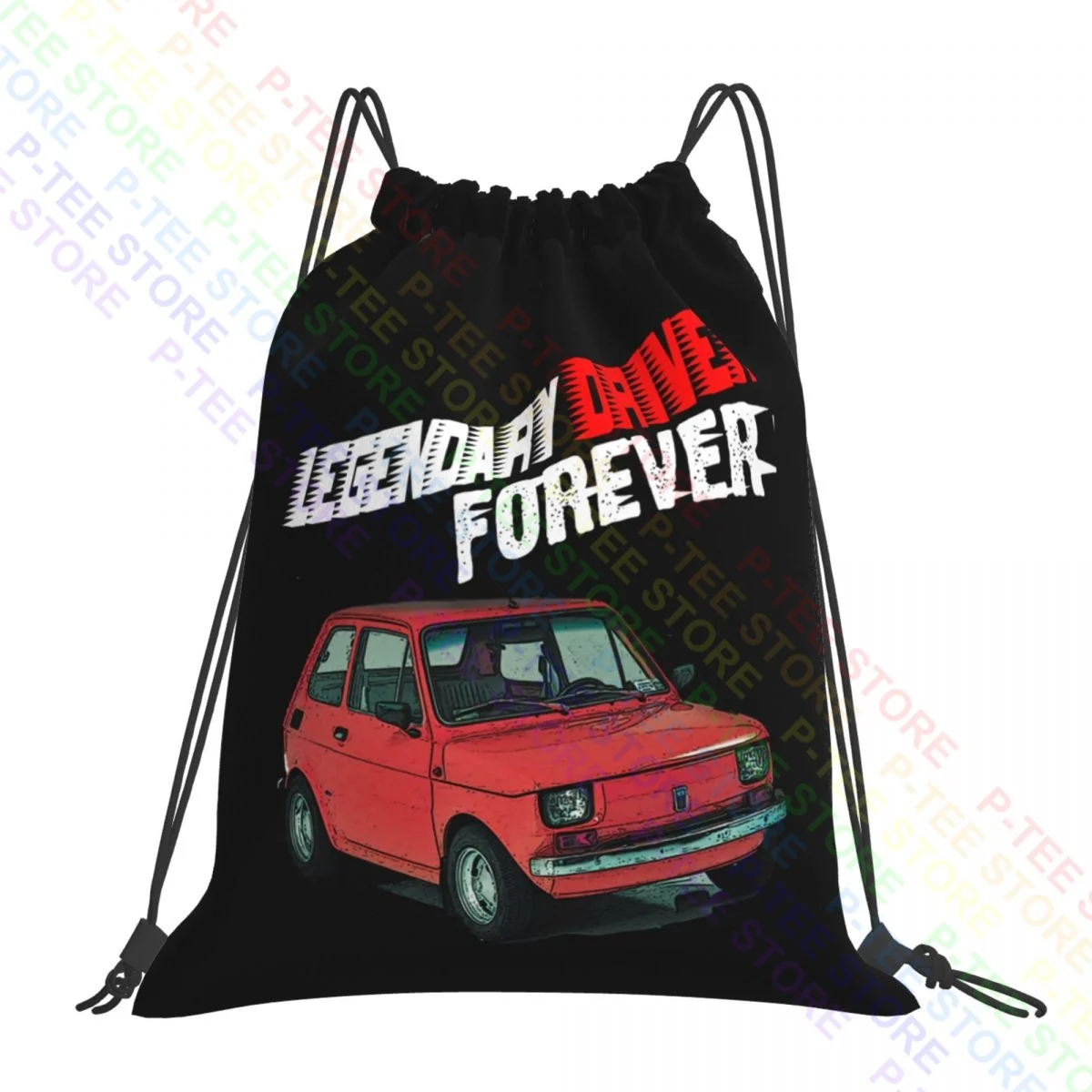 Polish Maluch Fiat 126P Red Legendary Driver Drawstring Bags Gym Bag Fashion Training Shopping Bag Outdoor Running