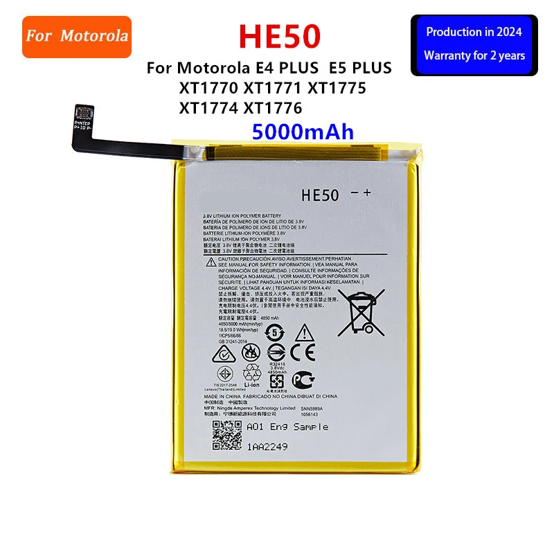 100% Original HE50 5000mAh Battery For Motorola Moto E4 PLUS/ E5 PLUS XT1770 XT1771 XT1775 XT1774 XT1776