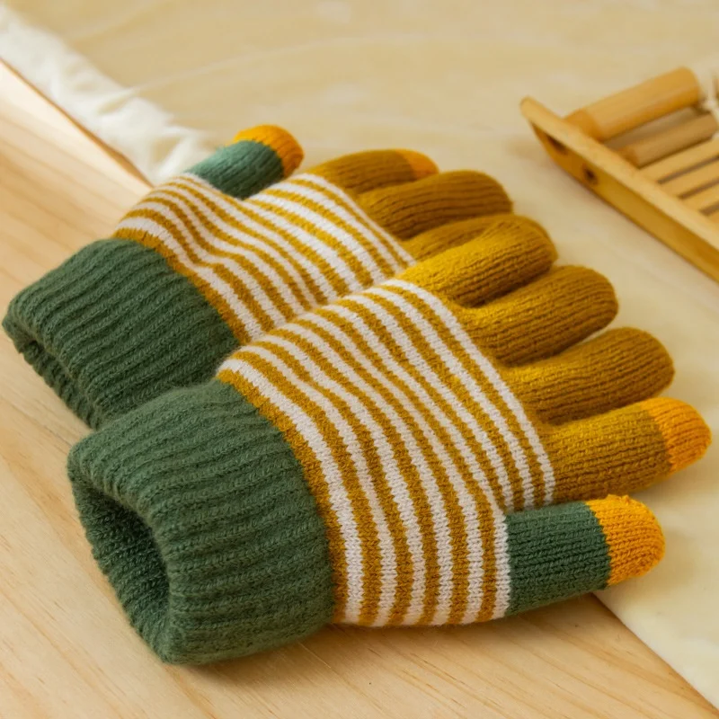 

Перчатки для любителей зимы, теплые толстые вязаные перчатки на флисовой подкладке, перчатки с сенсорным экраном для женщин, уличные ветрозащитные велосипедные хлопковые перчатки