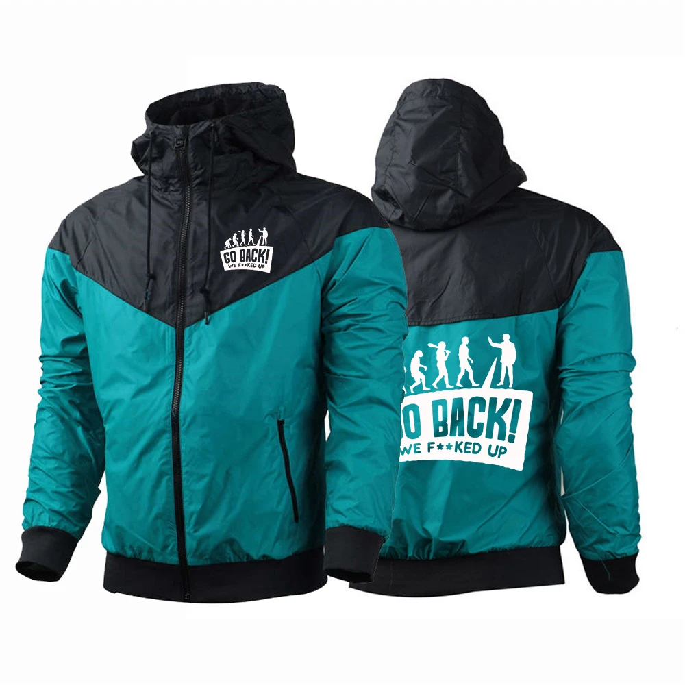 Evolution Themed Humor The five-color windproof jacket for men is suitable for spring and autumn hoodies jacket