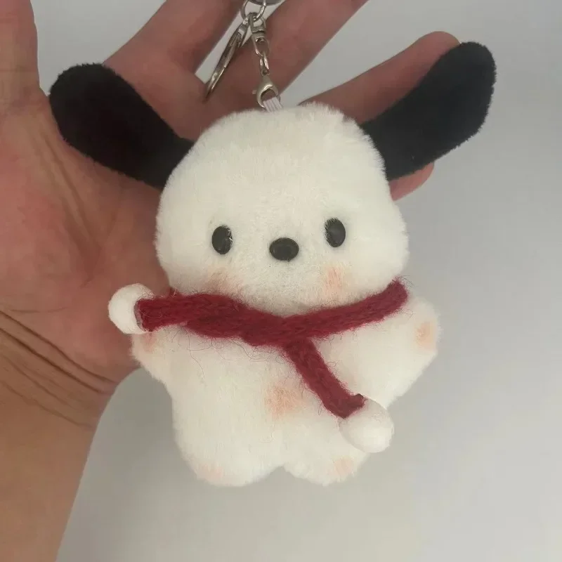 Kawaii Cute Pochacco Plush Doll Girl School Bag Pendant Scarf Skirt Blush Puppy Doll Sanrio Peripheral