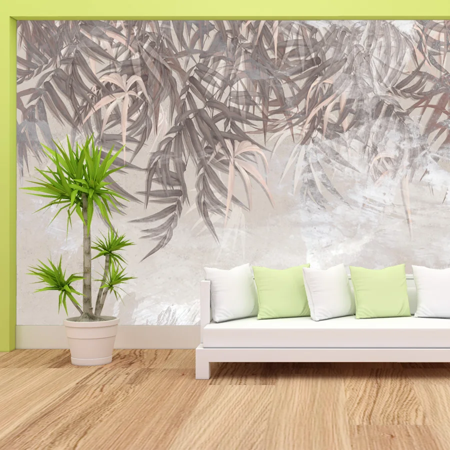 Custom Self Adhesive Wallpaper Accept for Bedroom Walls Contact Paper Leaf Tropical TV Background Wall Design Papers Home Decor