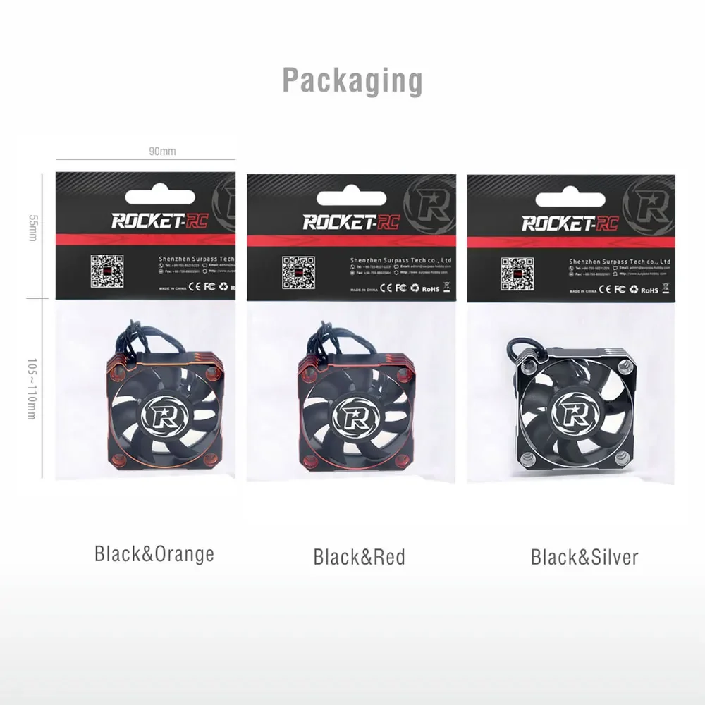 ROCKET-RC 30mm 35mm 40mm 50mm 모터 냉각 팬 금속 28000/21000/16000/10000RPM 1/10 1/8 1/12 RC 자동차 540/550/3650 장난감 부품