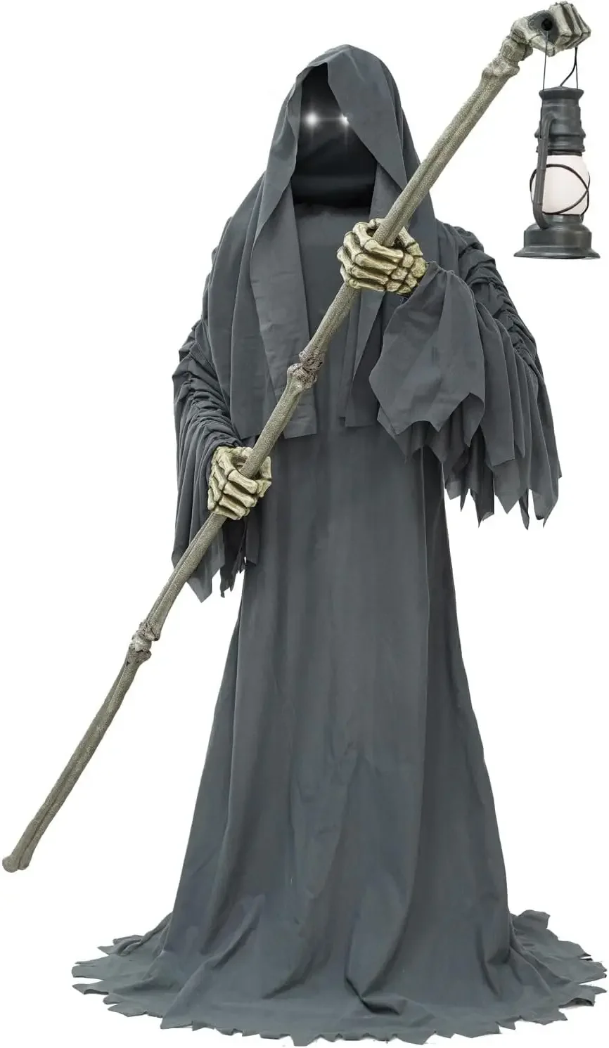 Motion-Activated 6-Ft. Tall Ghostly Guide, Plug-in Talking Scare Prop Animatronic with Spooky Sound Effects and Lights