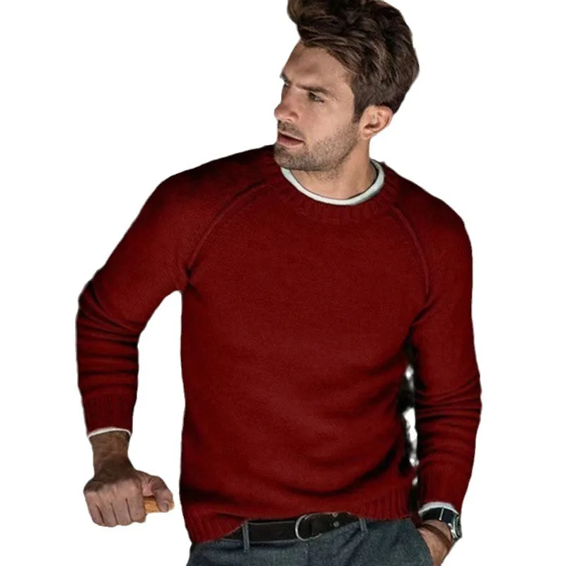 Man Sweater 2025 Autumn Winter Men's Knit Sweater Casual Fashion Solid Color Daily Wear Pullover