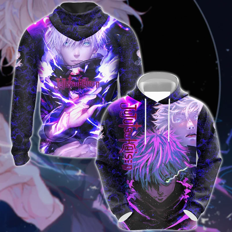 Jujutsu Kaisen Anime Hoodies Mens Winter Kids Boy Gojo Satoru Pullover Women Hooded Sweatshirt Teens 3D Print Cosplay Costume