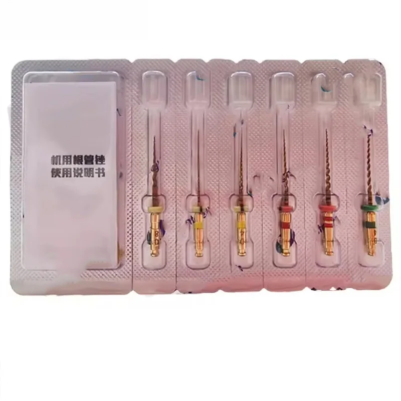 5 Pack (30pcs) Eighteeth E-FLEX Gold Dental Ni-Ti Root Canal Files Rotary File Thermally Activated Nickel-Titanium File