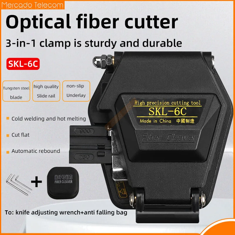 Fiber Cleaver SKL-6C Cable Cutting Knife FTTT Fiber Optic Knife Tools Cutter High Precision Cleavers 16 surface blade