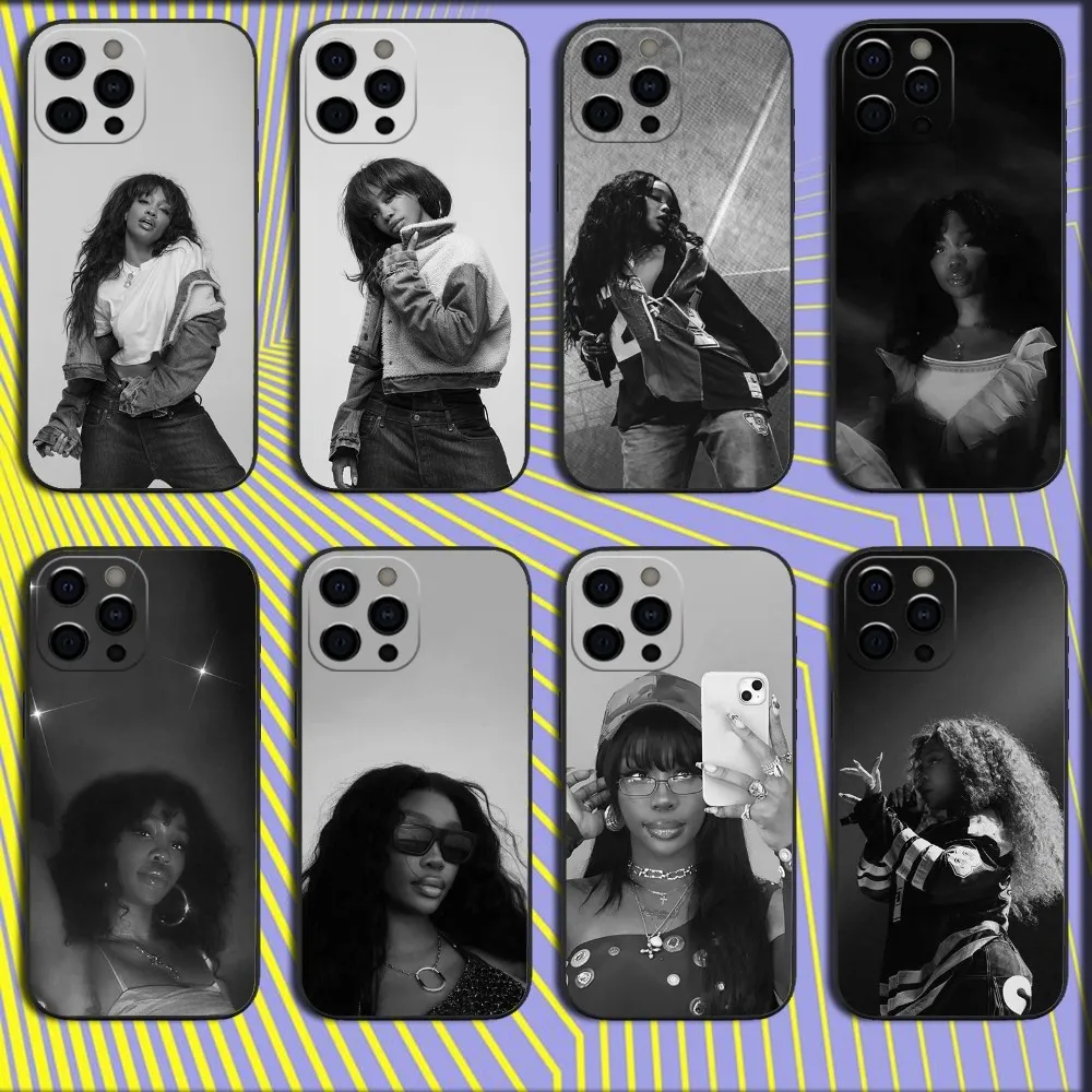 

Singer S-SZA Imani Rowe Phone Case For iPhone 16,15,14,13,12,11,Pro,X,XS,Max,XR,Plus,Mini Soft Black Cover