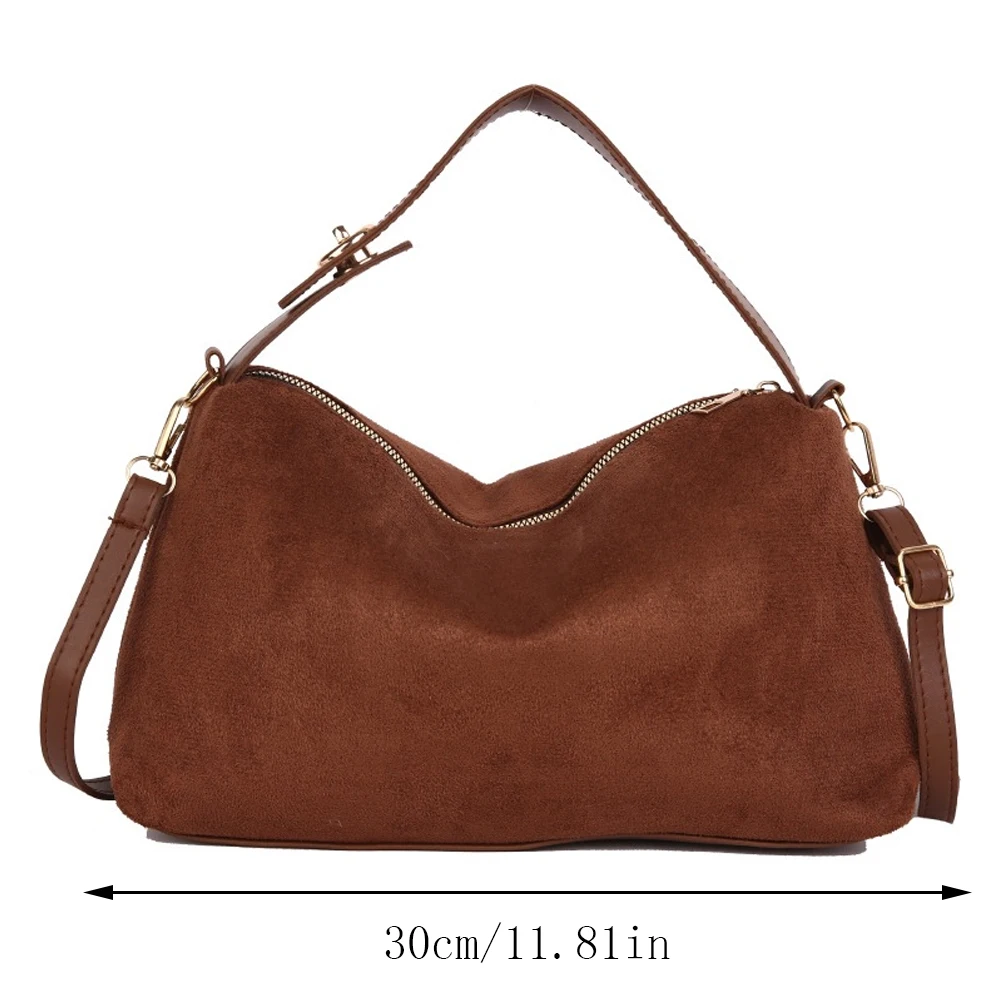 Damen-Umhängetasche, hochwertige Handtasche aus Kunstwildleder, geräumige, schlichte Umhängetasche für den täglichen Gebrauch, modische und vielseitige Tragetasche. – Detail 5