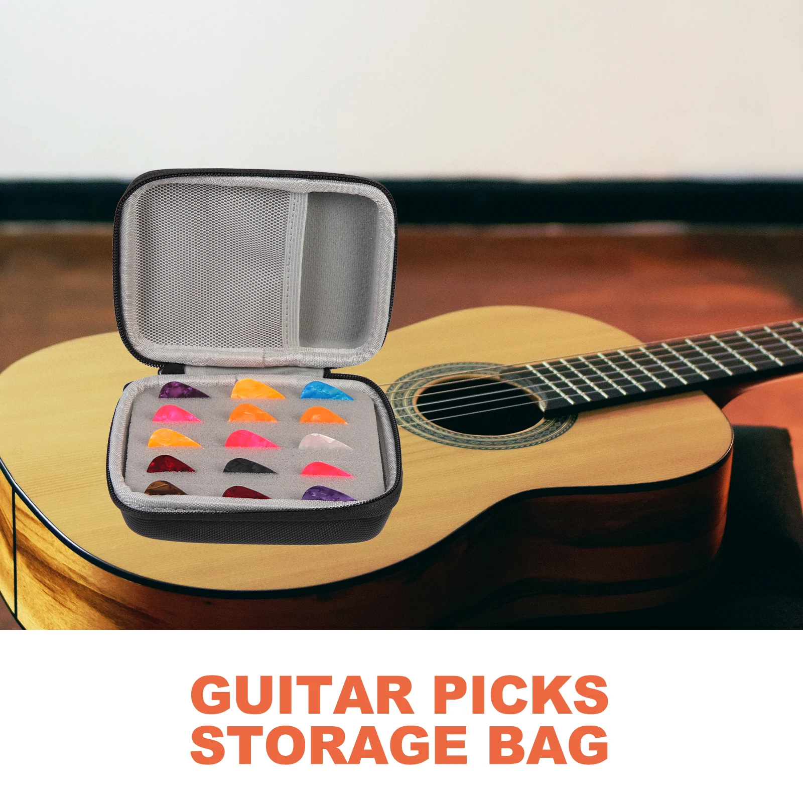 

Storage Bags Guitar Container Large Capacity Rack Picks Black Plectrums