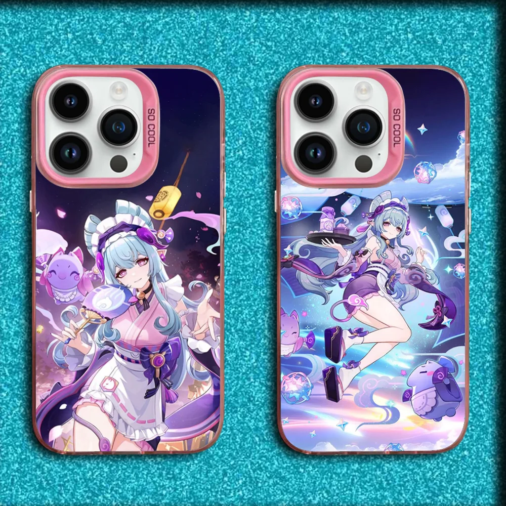 

G-Genshin Imapct Yumemizuki Mizuki Phone Case For iPhone 16,15,14,13,12,11,Mini,Pro,SE,MAX Pink Matte Silicone Cover