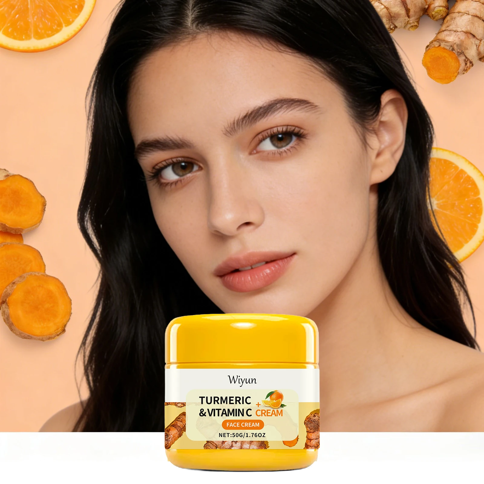 

Turmeric Vitamin C Face Cream Brightening Improve Dullness Repair Dry Skin Deep Moisturizing Cream Smoothing Nourishing Skincare