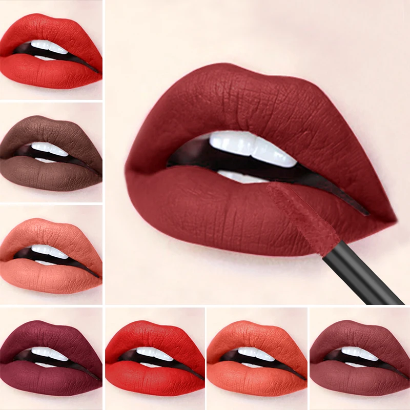 Matte Lipgloss Waterproof 30 Color Sexy Liquid Lipstick Long Lasting 24 Hours Lip Gloss Glaze Cosmetic Female Beauty Lip Makeup