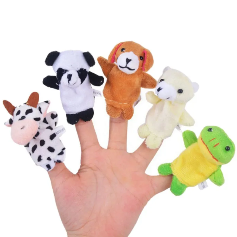 10Pcs Velvet Cute Animal Finger Puppets Panda Rabbit Elephant Party Favors Gift