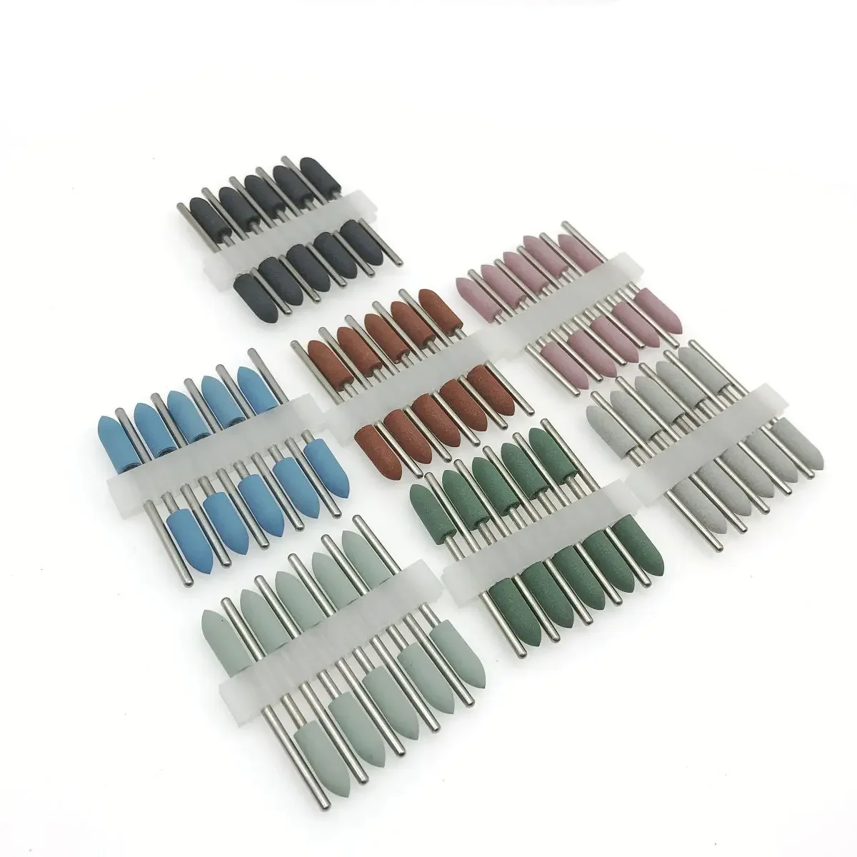 10pcs/set Silicon Nail Tools Rubber Polisher Grinding Head 2.35mm Shank Nail Bit Nail Electric Manicure Drill