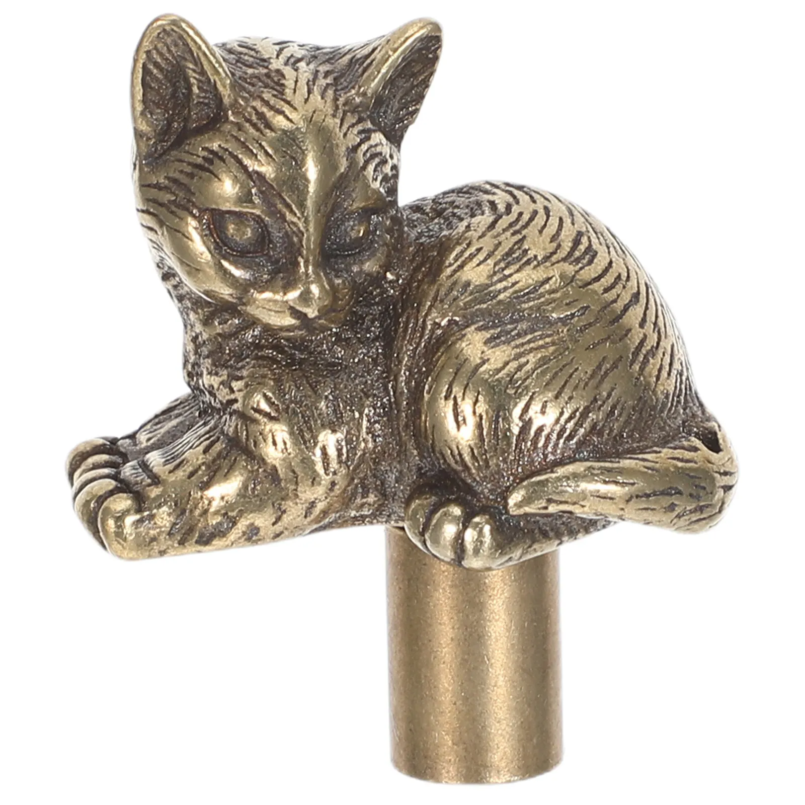 Dresser Door Knobs Vintage Cat Shape Brass Knobs for Cabinets Cupboards Mini Drawer Bronze Decorative Cute Animal Home