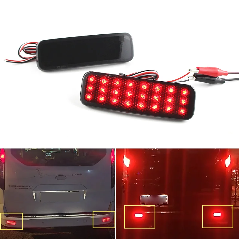 1 Set For Ford Transit Van Custom Connect Tourneo 2013-UP LED Rear Bumper Reflector Light Reverse Tail Brake Stop lamp