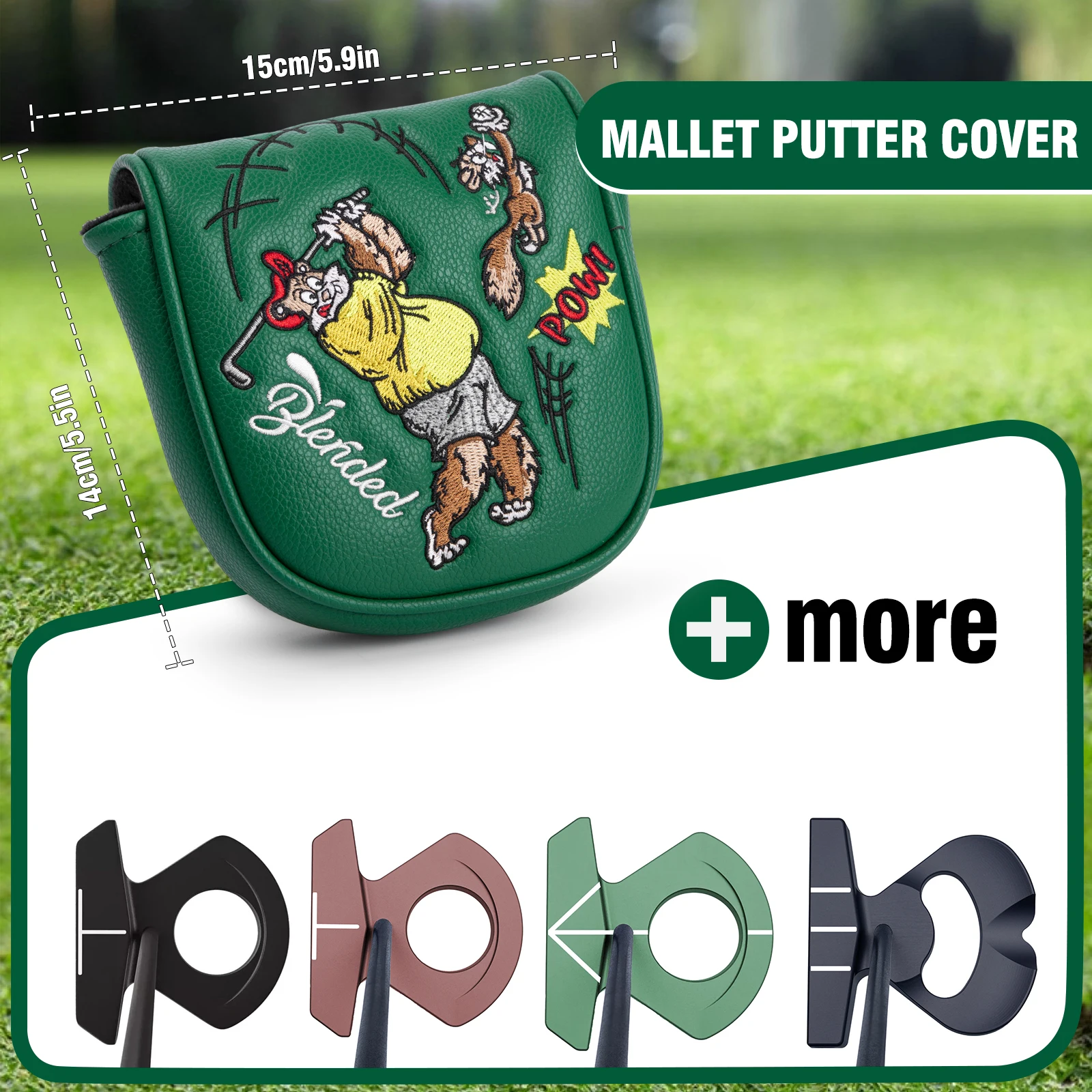Golf Putter Covers Groundhog DF3 Putter Headcover Mallet Putter Cover Leather Golf Head Covers with Magnetic Closure for Most Br - view 5