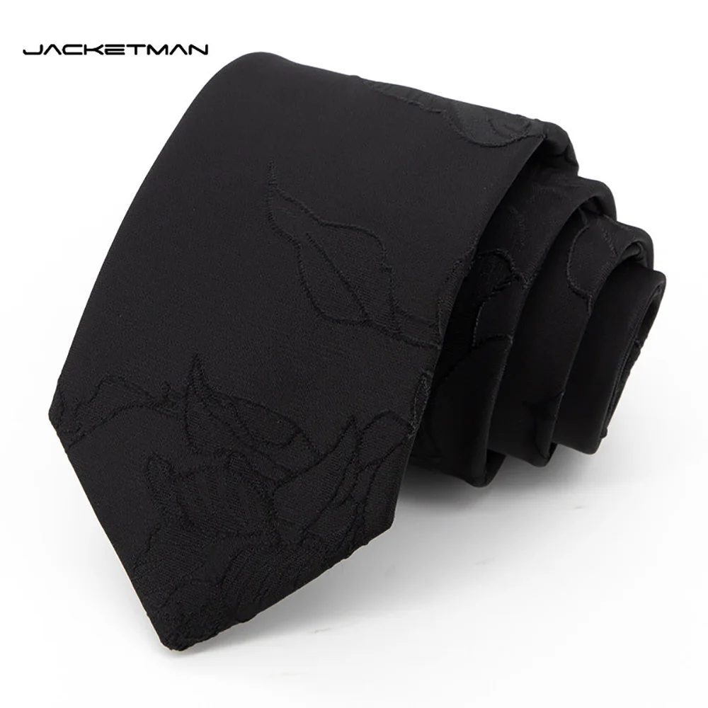 high-quality-fashion-necktie-with-black-dark-floral-pattern-men's-business-banquet-dress-shirt-accessories-8cm-wide-version-tie