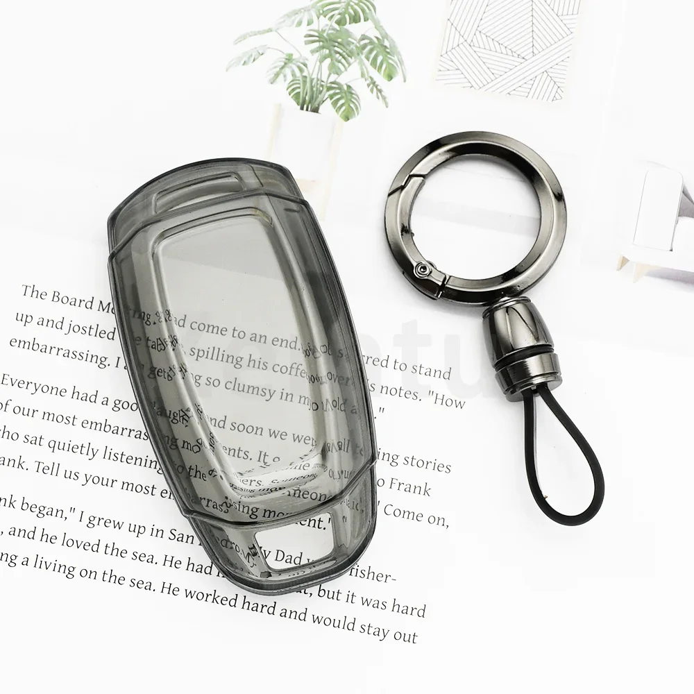 Car Key Case Cover Transparent Black TPU for Hyundai Azera Grandeur Ig Accent Santa Fe Palisade I30 Ix35 KONA Encino Solaris