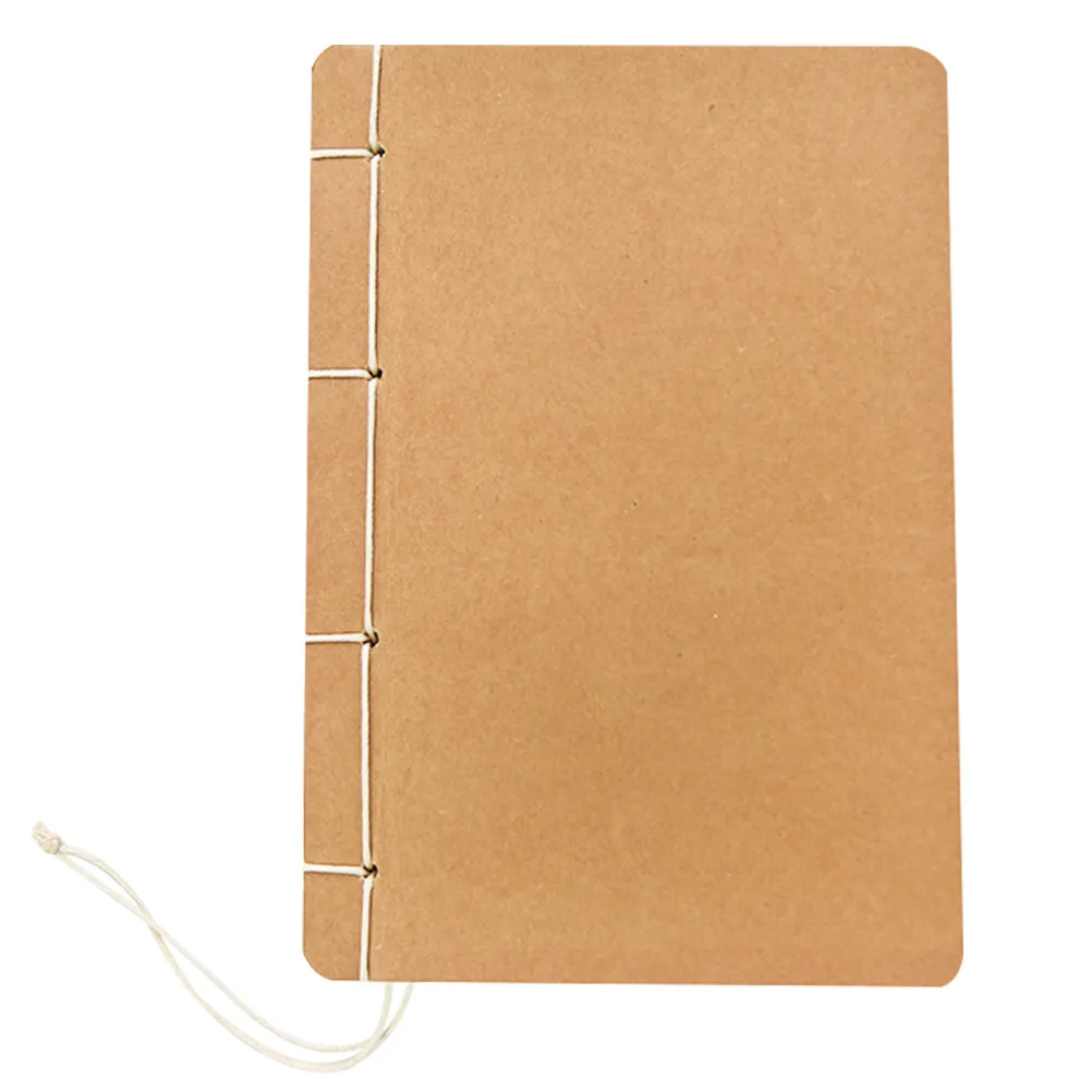 1Pcs Retro Kraft Paper Notebook A5 Handmade Thread-Bound Blank Pages Diary Creative Sketch Travel Journal Memo Pad