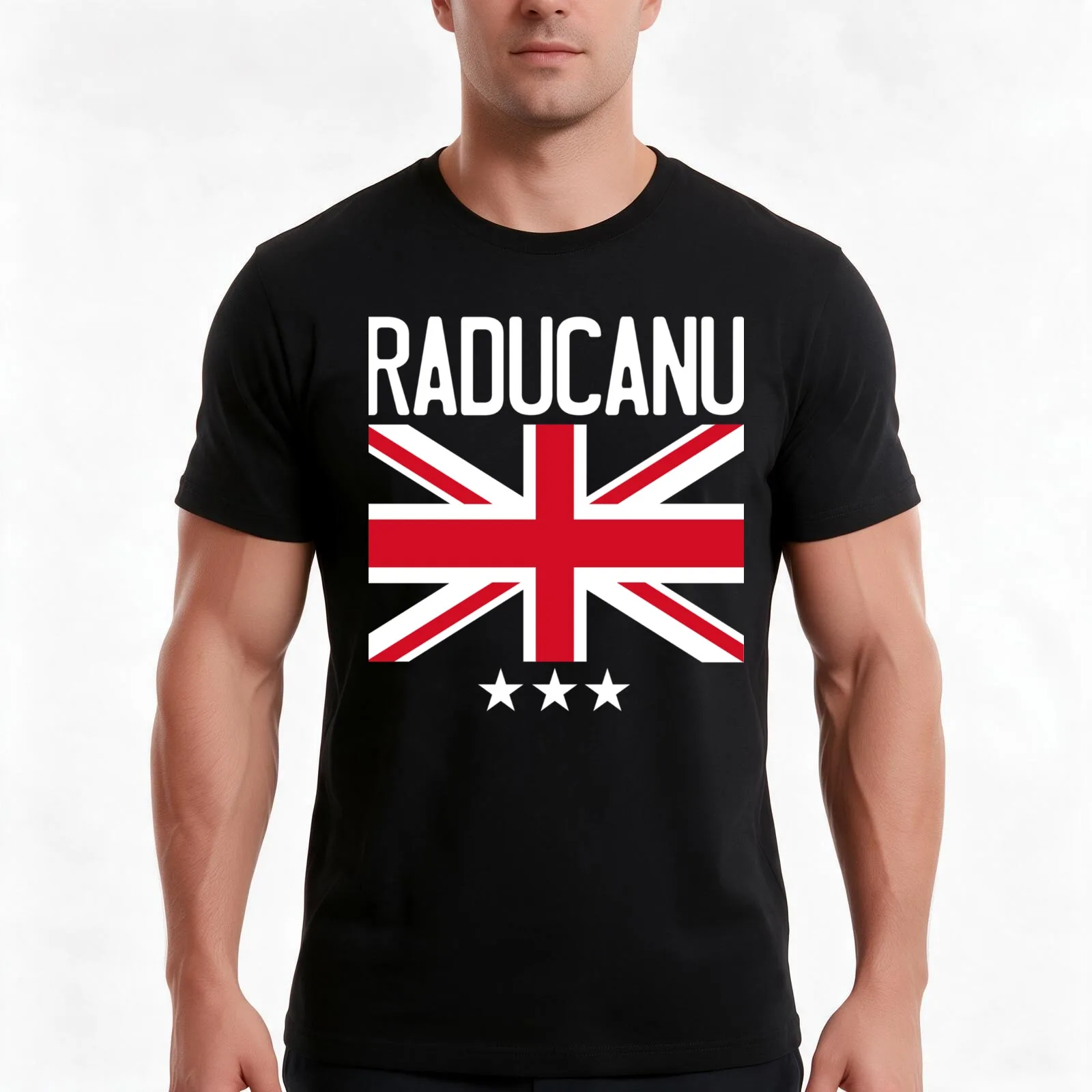 EMMA - UK FLAG Fitted Scoop T-Shirt, Summer Casual Cotton Tee, Oversized Streetwear Tops, Vintage Graphic Print, 100% Cotton