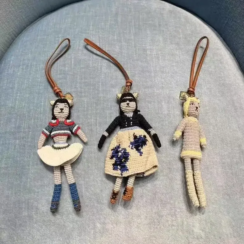 

2025 trendy miu series knitted doll pendant keychain bag hanging potato charm cute popular home decoration