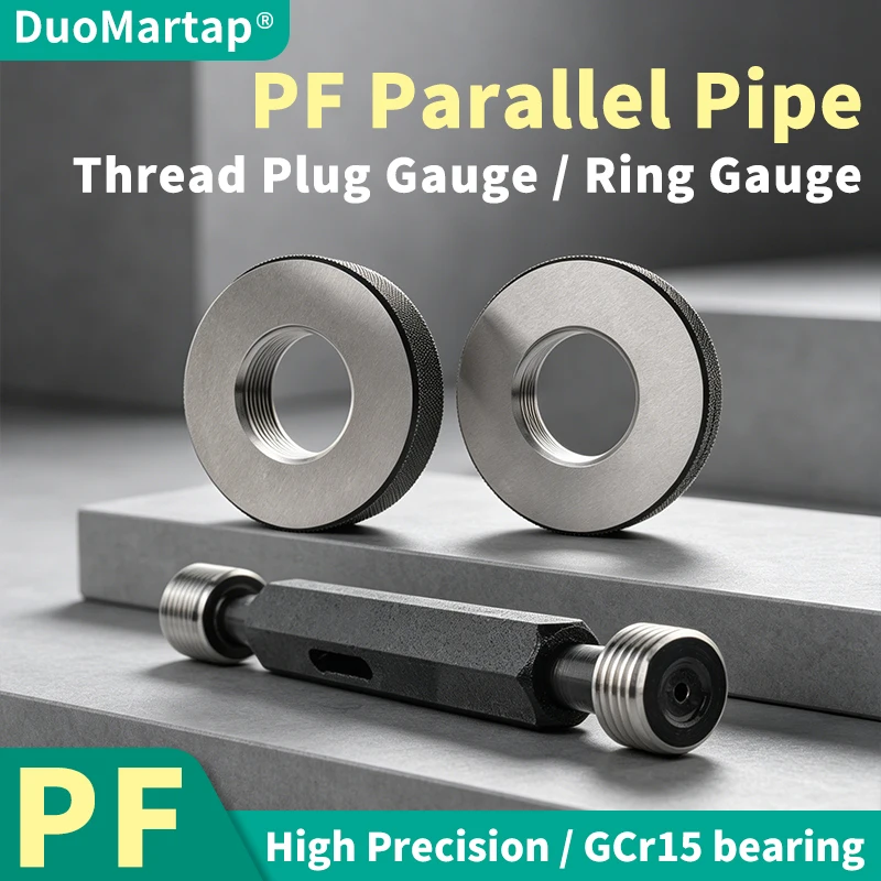 

1PCS/SET PF Taper Pipe Thread Plug/Ring Gauge Measure Tool PF 1/16 1/8 1/2 3/4 1''-- 1''1/8 1''1/4 1''1/2 1''3/4 2''--
