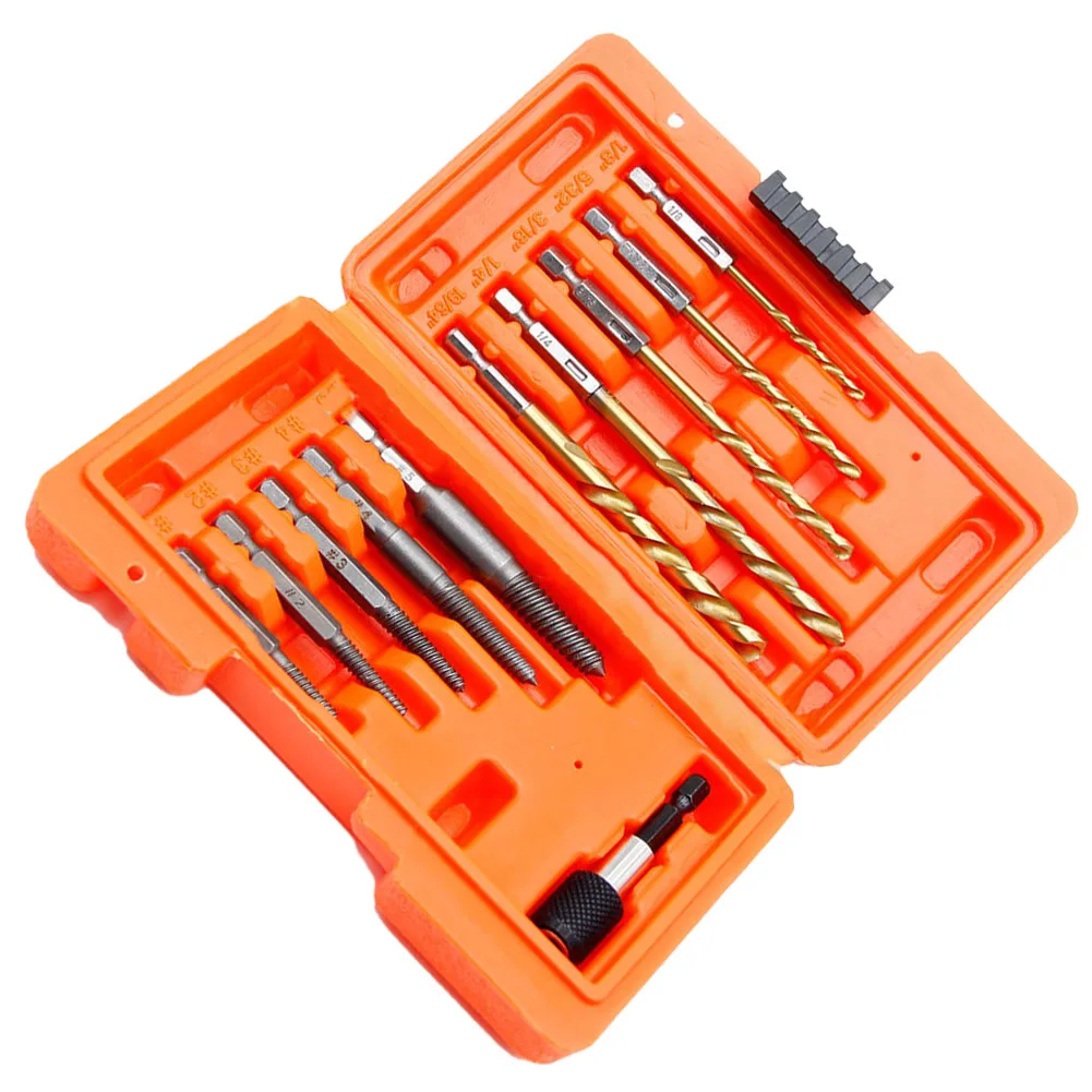 

Extractor Screw Set Broken Studs Removal 10 Pieces Extractor Easy Storage One-handed Bit Exchange Quick-release Chuck