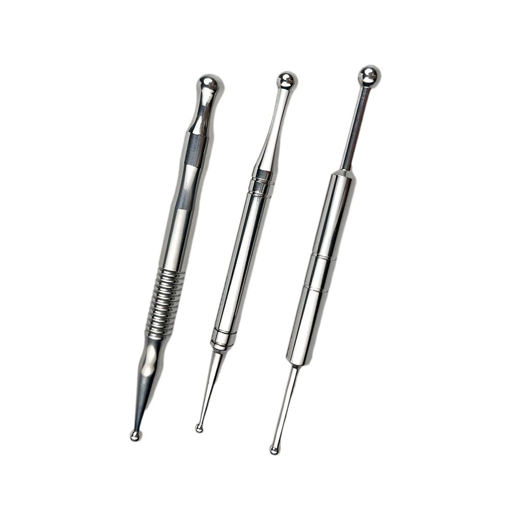 Acupuncture Pen Stainless Steel Deep Tissue Massager Dual Head Facial Reflexology Acupressure Bar for Body Meridian Relief Pain