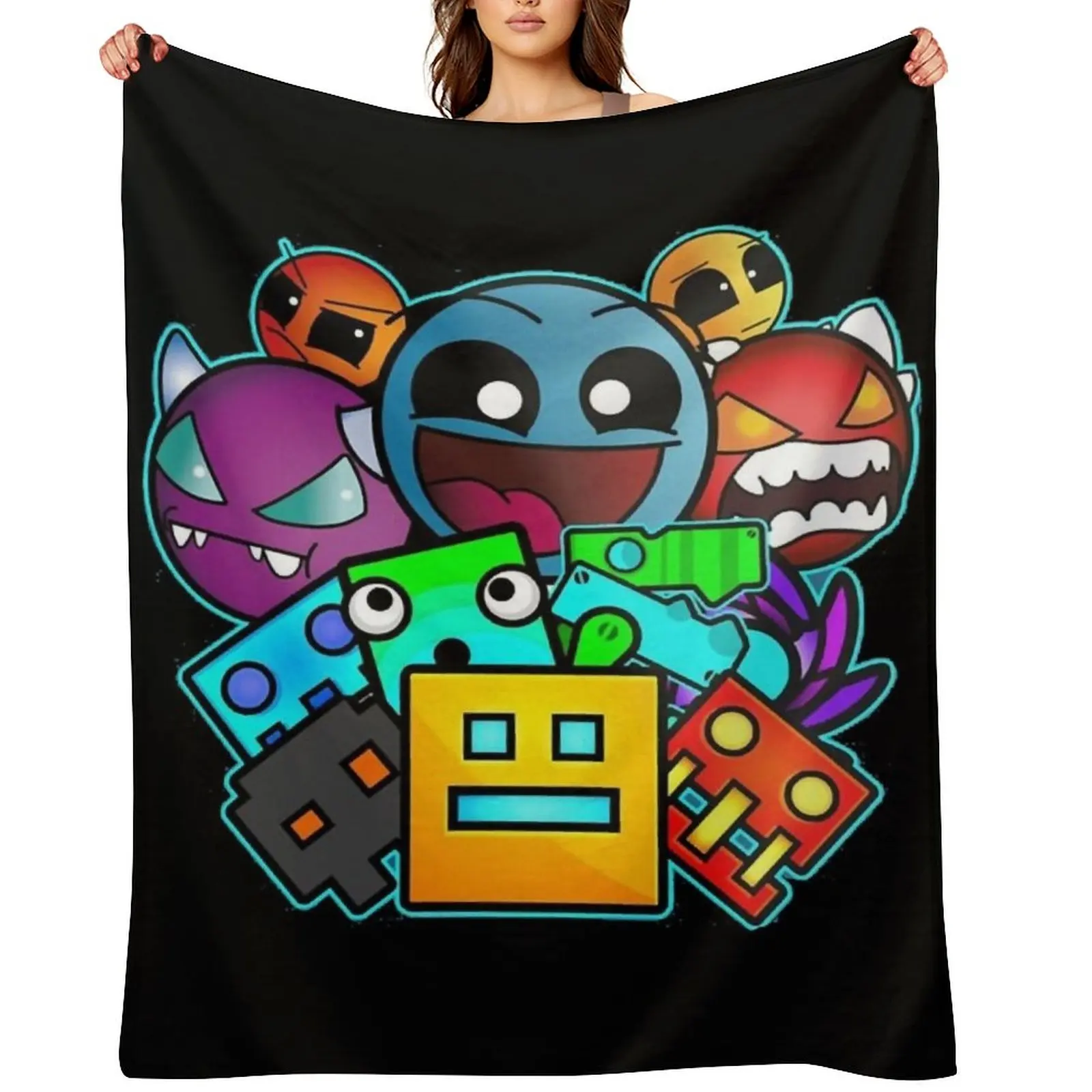 

Geometric Dash Throw Blanket Flannels Weighted warm winter wednesday Blankets