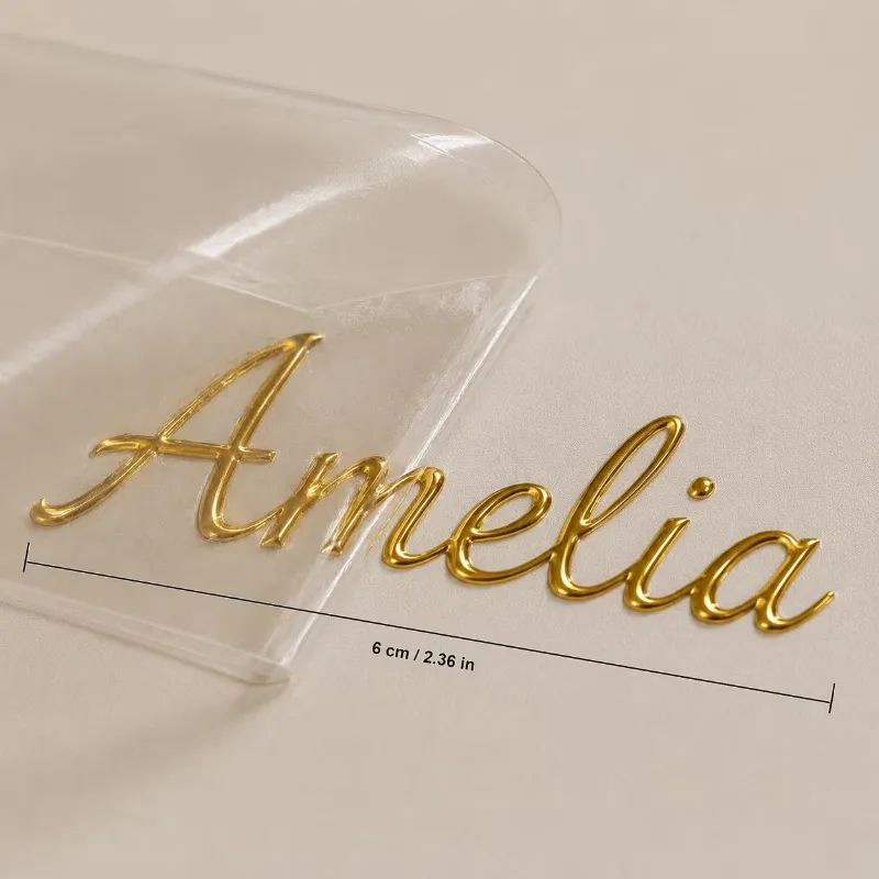 20pcs Crystal Sticker UV Transfer Sticker Metal Sticker Logo Transparent Trademark Customized Gift Box Hot Stamping Label