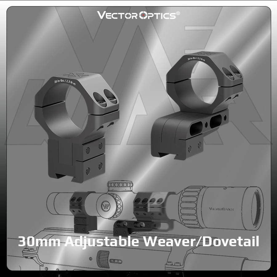 30Mm Adjustable Cantilever Picatinny/weaver/dovetail Scope Mount Rings for Softair Ar 15 Accessories Hunting Tactical