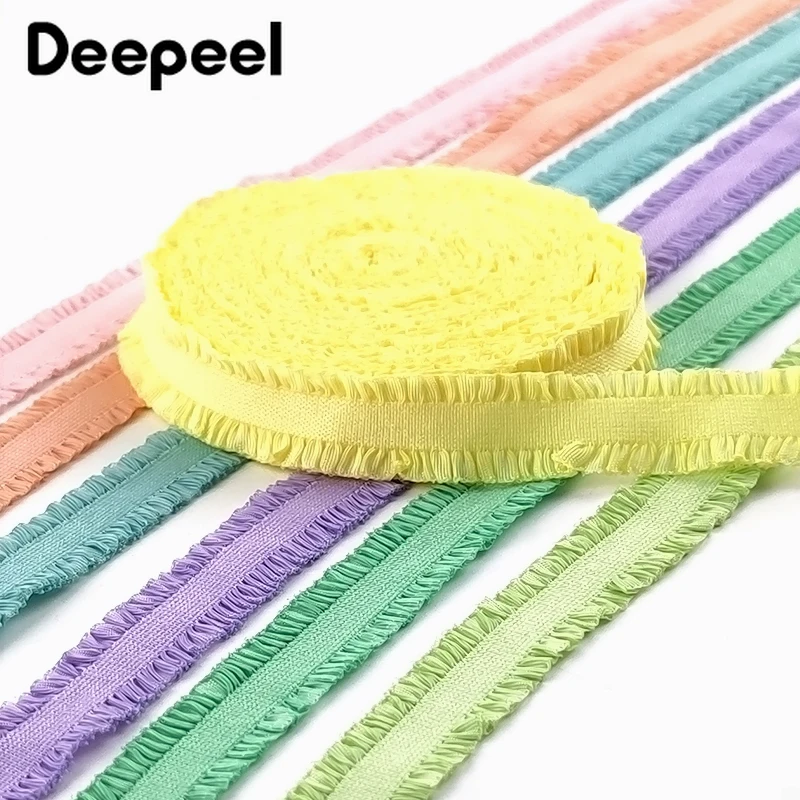 5-30Yards 13mm Colorful Ruffle Elastic Band Hairwear Belt Lace Rubber Bands Underwear Bra Strap Stretch Tape Sewing Accessories view 5