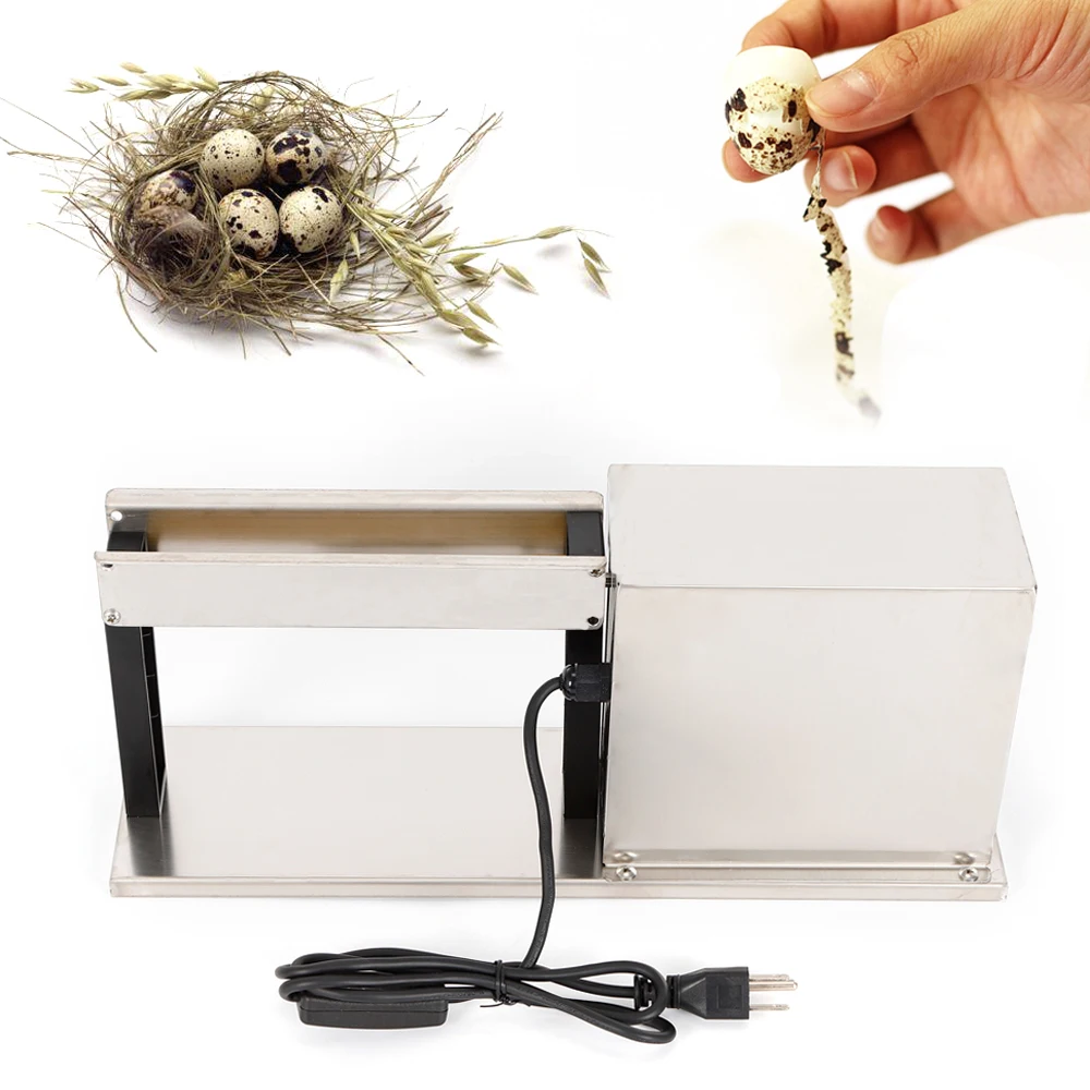 

110V Quail Bird Egg Peeling Machine Semi Automatic Shell Device, 304 Stainless Steel Quail Egg Peeler Machine