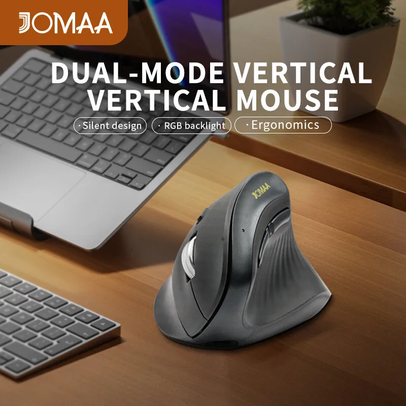 JOMAA USB RGB подсветка вертикальная беспроводная мышь для компьютера ноутбука Bluetooth экологические мыши правая рука Slinet Click