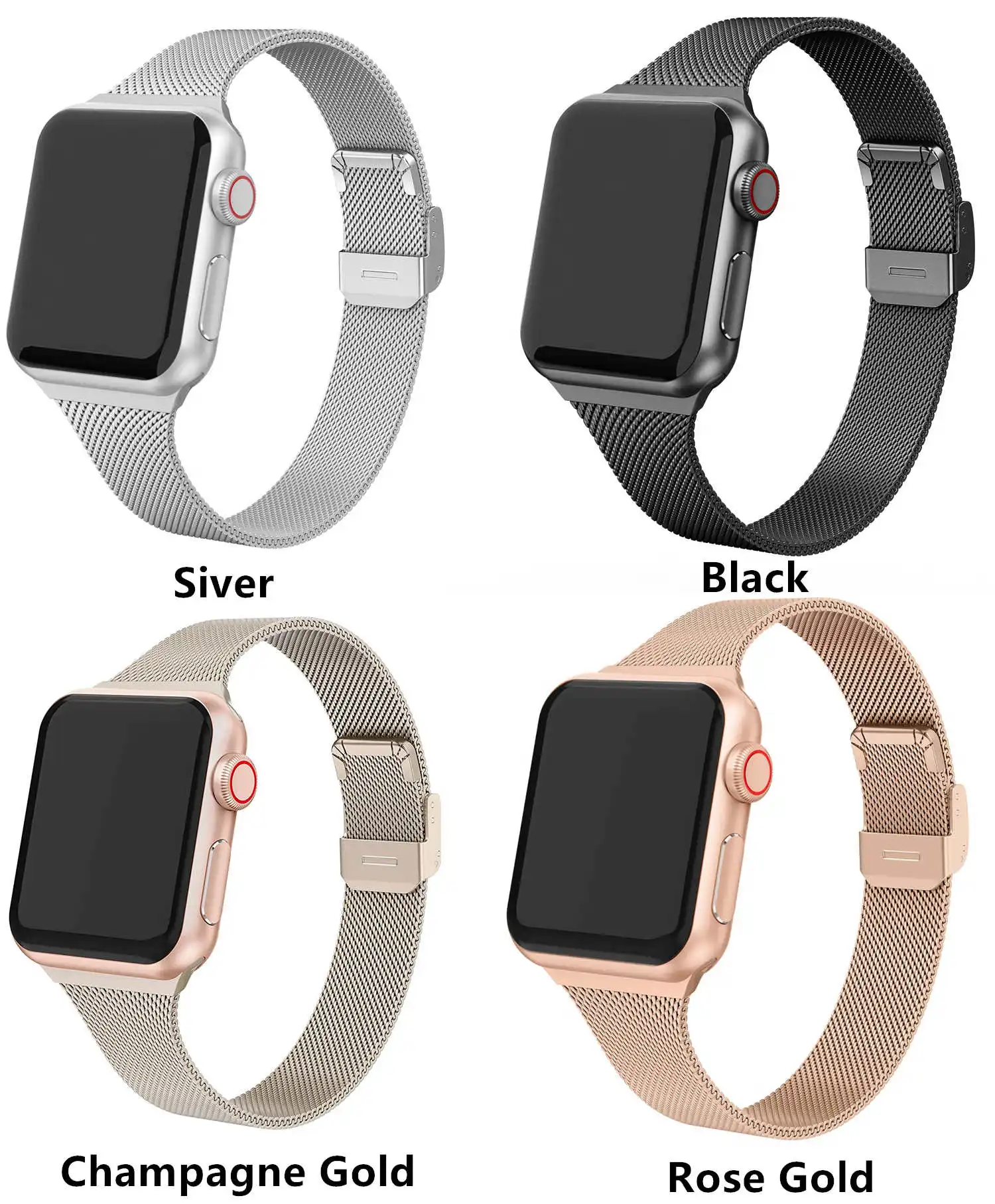 Correa Milanesa para Apple Watch, pulsera de acero inoxidable de Metal para Apple Watch, 8, 7, 45mm, 41mm, 6, 5, 4, SE, 44mm, 40mm, Ultra 49mm, 3, 42mm, 38mm