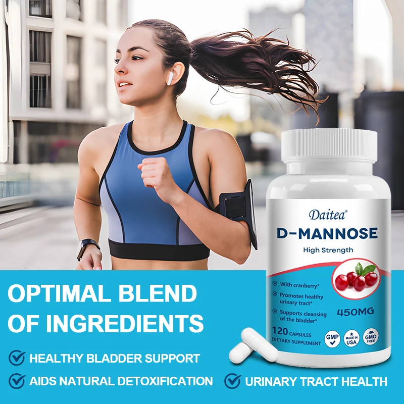 D-Mannose Capsules - with 1000mg Cranberry Extract - Cleanses, Detoxifies, Supports Urinary Tract Health