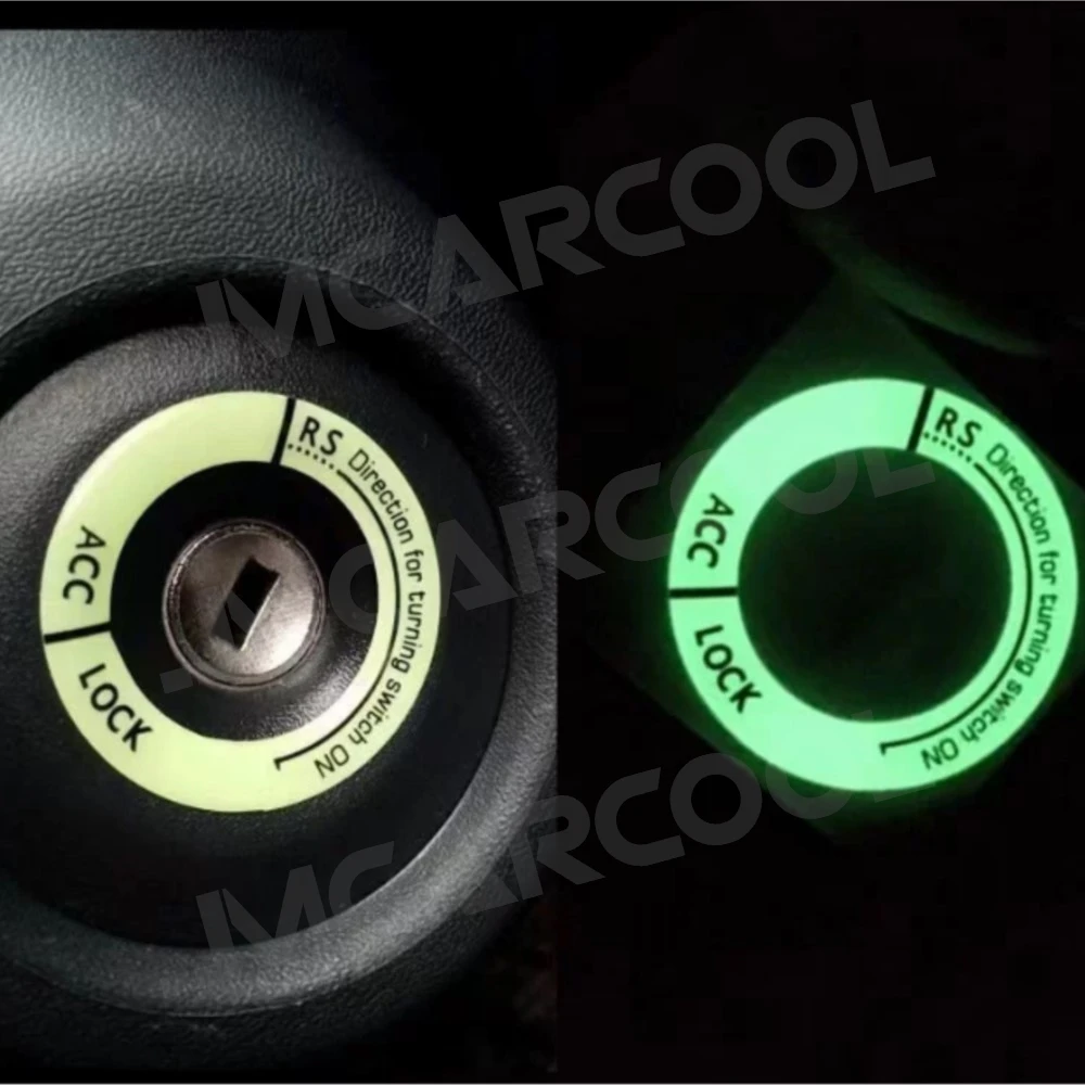 

1PC Car Stickers Night Luminous Car Ignition Key Ring Stickers Auto Motorcycle Decals Decoration Key Fluorescent Circle